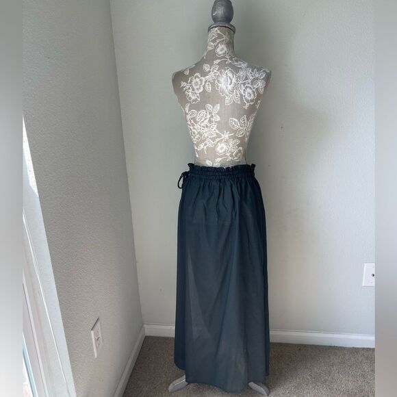 J. Crew Cotton Voile Side Tie Beach Swim Cover Up Skirt in Black - Picture 5 of 12